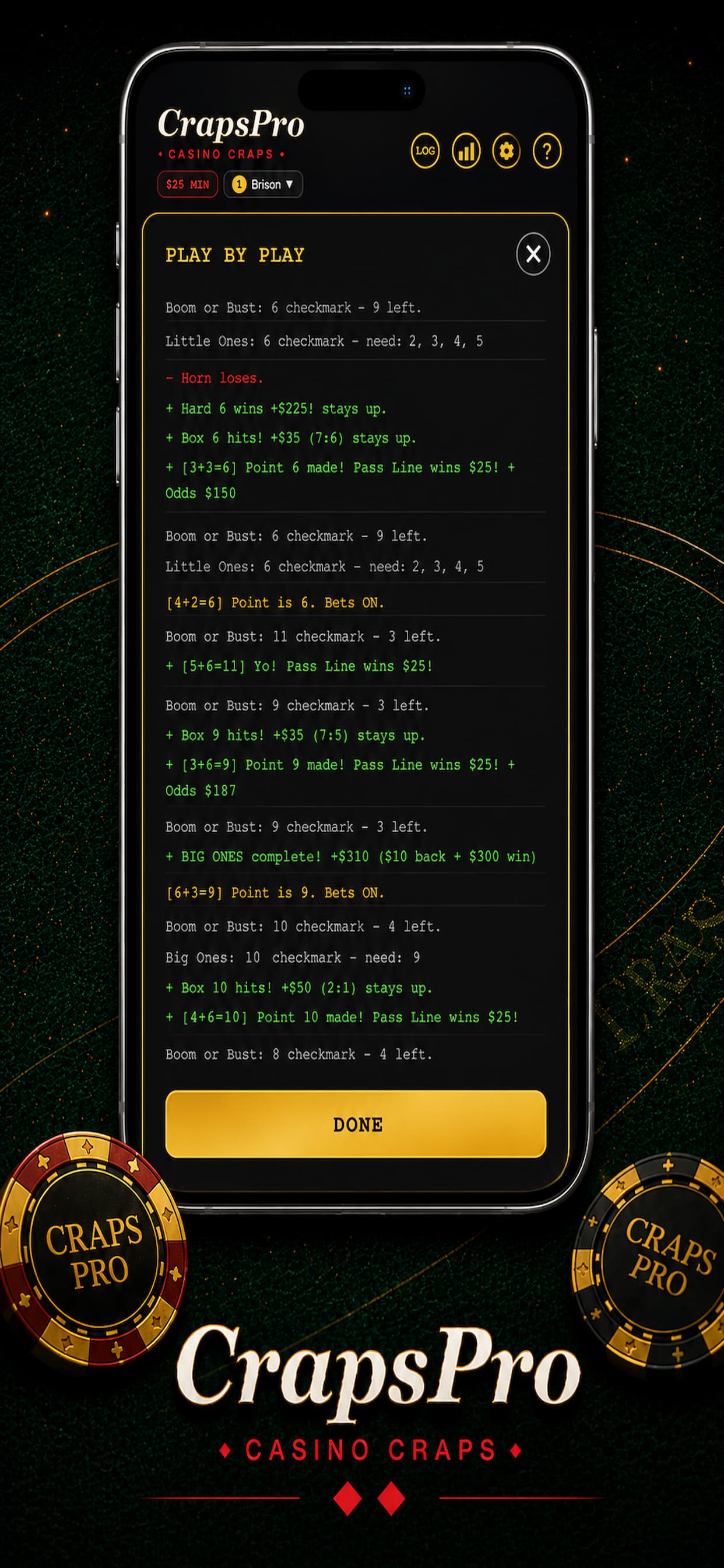 CrapsPro Play by Play